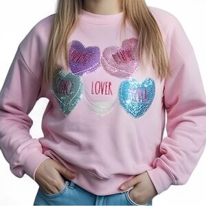 NWT Conversation Candy Hearts Sweatshirt